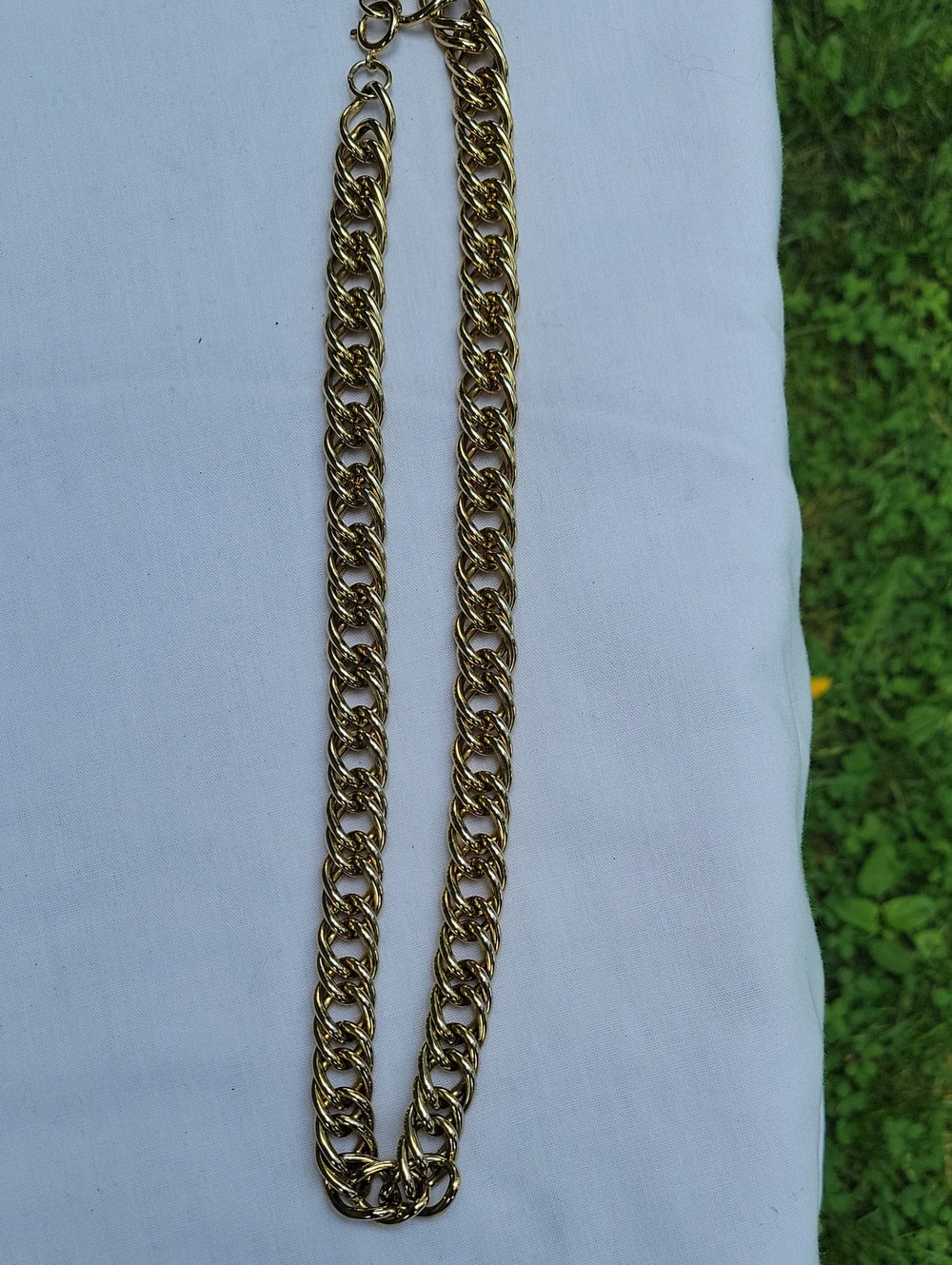 Vintage Gold Tone Men's Chain Necklace - Classic Curb Link Cuban Heavy